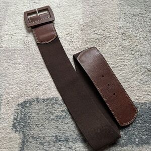 NWT Women’s Calvin Klein brown leather and fabric belt, size M/L